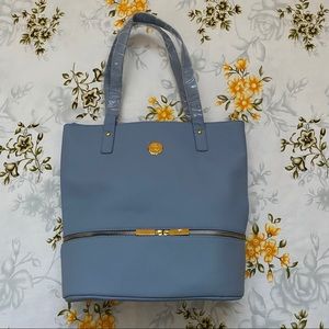 Joy Mangano Double Decker Leather Tote & Wristlet